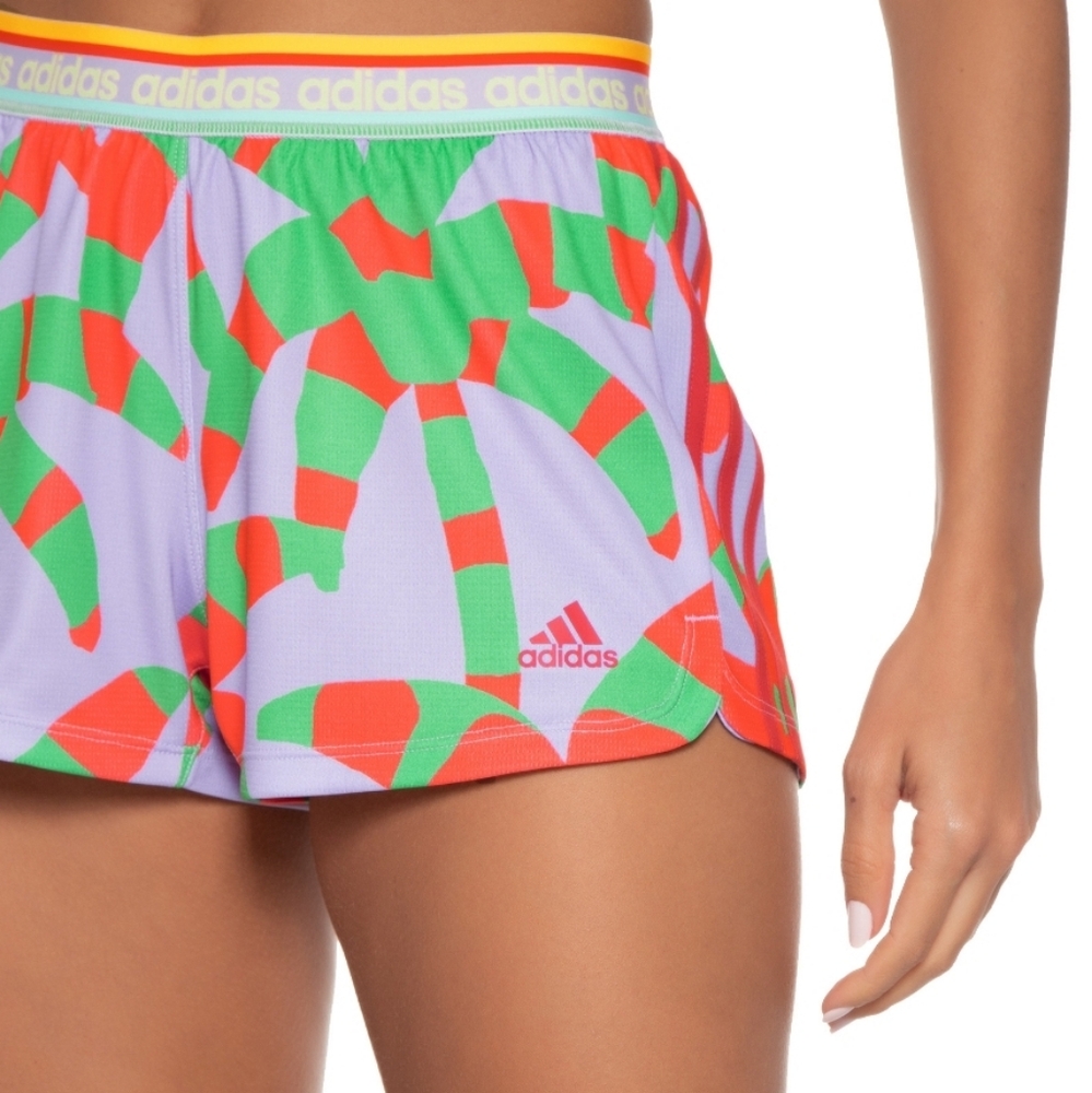 ๐๏ธ Adidas X Farm Rio Pacer 3 Stripes Knit Shorts size Small - Picture 11 of 12